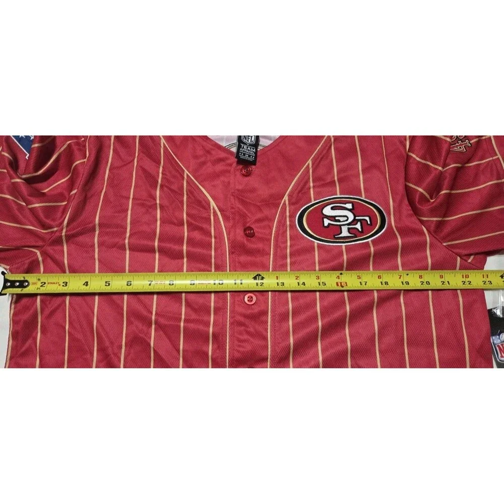 San Francisco 49ers Baseball Jersey Red And Gold Stripes Size Medium NWT